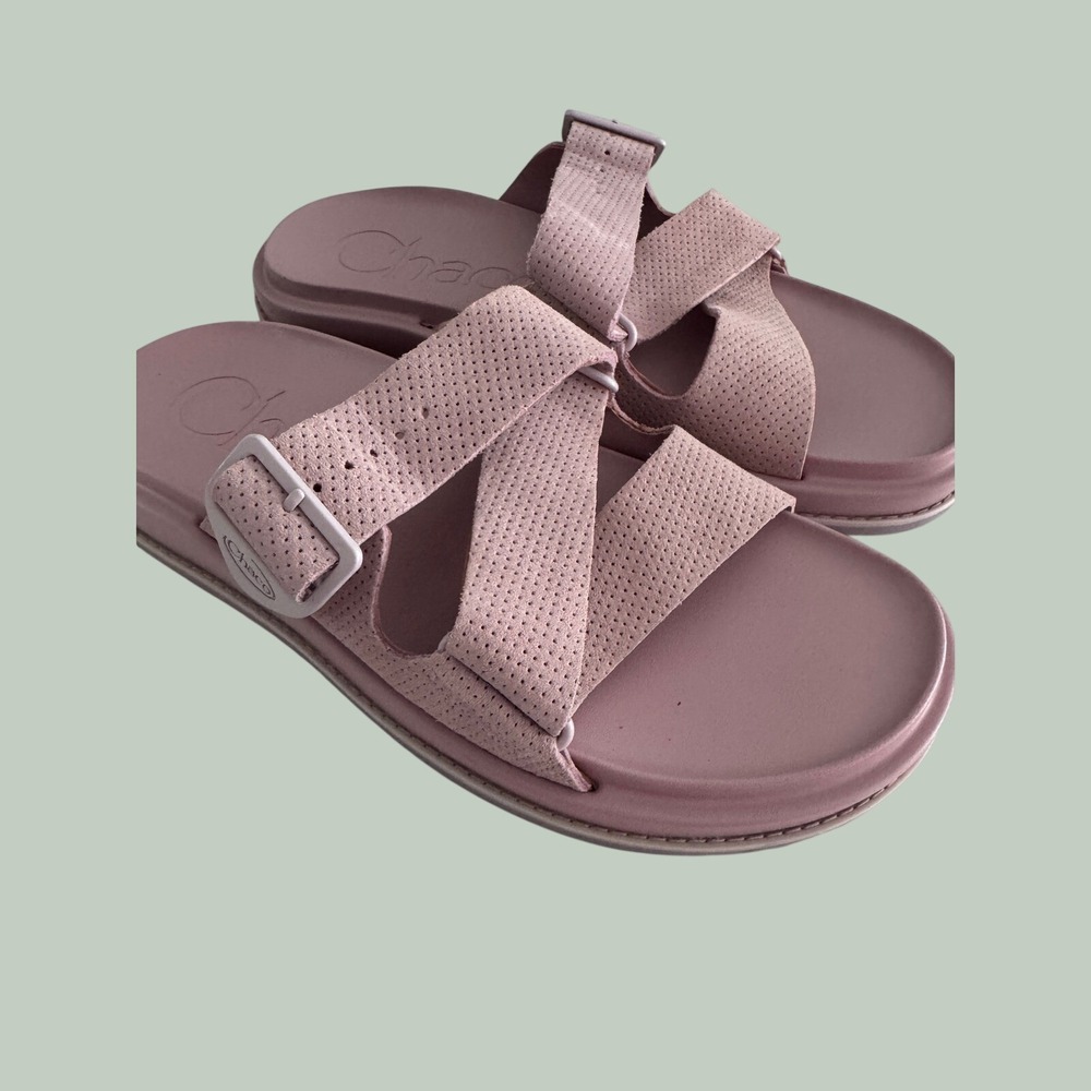 Chaco Townes Slide Suede Sandals Rose Quartz‎ Womens 10 Pink/Purple